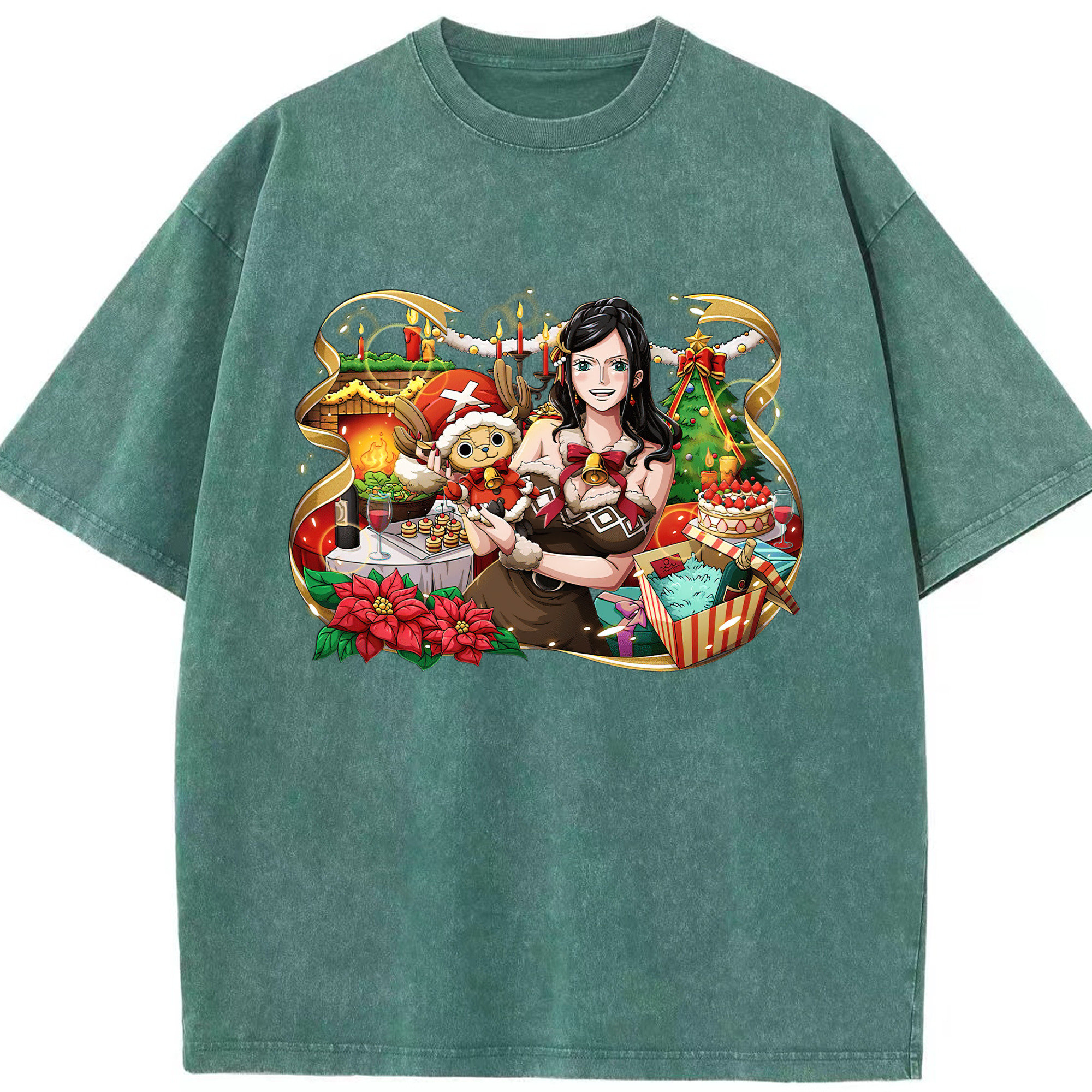 ワンピース ニコ・ロビン ONE PIECE Nico Robin 綿100% ヴィンテージ風 半袖Tシャツ（フロントプリント）